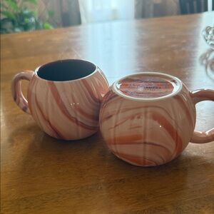 Starbucks Pink/Orange Marble Patterned Ceramic Mugs